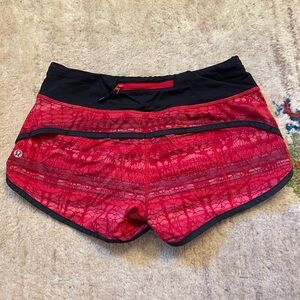 Lululemon Athletica Red and Black Athletic Shorts